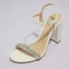 Crystal And Pearl Mix Block Heel Sandals