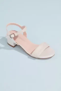 Girls Low Block Sandals With Embellished Straps