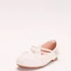 Girls Lace Mary Janes With Pearl Strap
