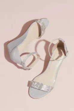 Crystal-Topped Wedge Sandals With Ankle Strap
