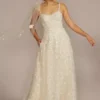 Embroidered Lace A-Line Wedding Dress