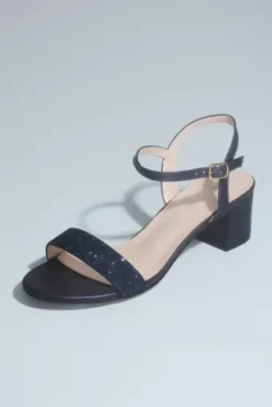 Strappy Crystal Block Heel Sandals