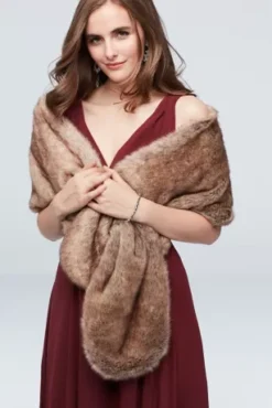 Pull-Through Faux-Fur Shoulder Wrap
