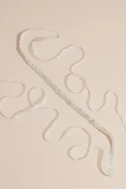 Slim Crystal Cluster Sash With Ribbon