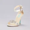 Embellished High Heel Sandals With Ankle Strap