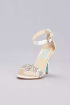 Embellished High Heel Sandals With Ankle Strap