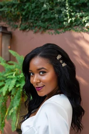 Flutter Sleeve Stretch Satin Dress With Ruffle Hem - Image 8