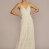 Allover Lace V-Neck Wedding Dress With Open Back
