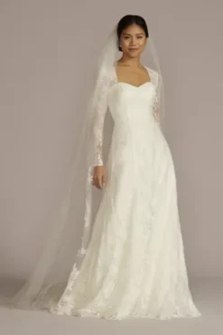 Allover Lace A-Line Strapless Wedding Dress