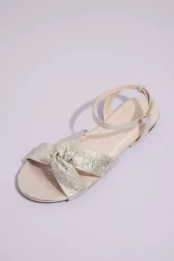 Crystal Embellished Knotted Flat Sandals