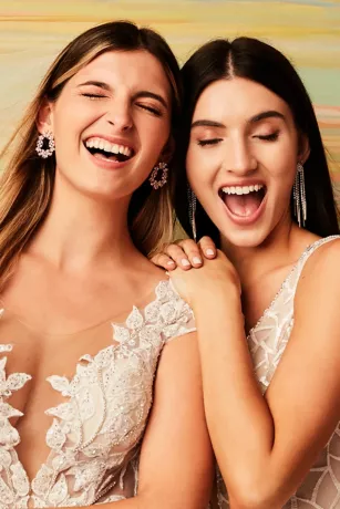 Geometric Sequin Illusion Plunge Wedding Dress - Image 6