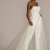 Embellished Bridal Jumpsuit With Overskirt