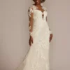 Sheer Corset Bodice Sheath Wedding Dress