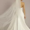 Two Tier Raw-Edge Chapel-Length Veil