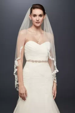 Corded Lace Edge Fingertip Veil
