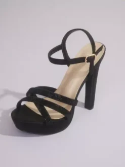Sparkly Strappy Platform Heel Sandals