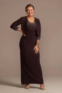 Jersey Tank Dress With Sparkle Embellished Jacket