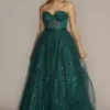 Strapless Sparkle Illusion Corset Ball Gown