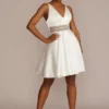 Satin A-Line With Embellished Illusion Waist