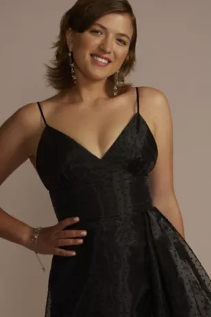 Short Polka Dot A-Line Dress With Cascade Ruffle - Image 3