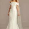 Off-the-Shoulder Mikado Trumpet Wedding Dress