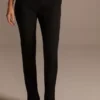 Relaxed Leg Suit Pants With Satin Waist