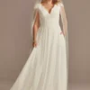 Lace Illusion Back Chiffon Wedding Dress