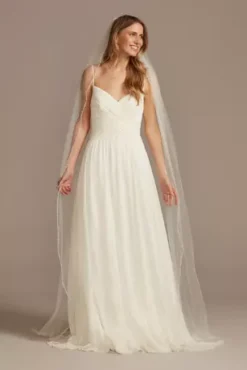 Bead And Pearl Trimmed Chapel Length Veil